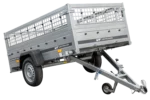 Remolque para coche Unitrailer GARDEN TRAILER 230 KIPP (NUEVO) con rueda jockey y laterales de malla.