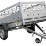 Remolque para coche Unitrailer GARDEN TRAILER 230 KIPP (NUEVO) con rueda jockey y laterales de malla.