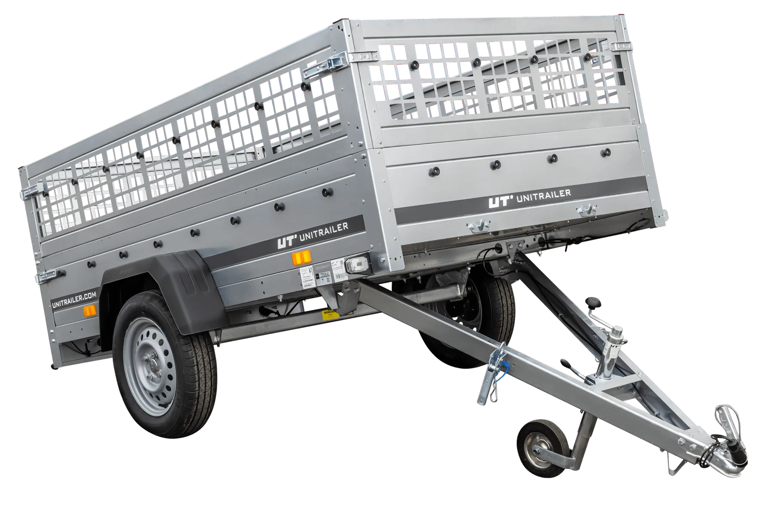 1 Remolque para coche Unitrailer GARDEN TRAILER 230 KIPP (NUEVO) con rueda jockey y laterales de malla. - Imagen 1