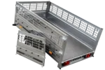 Remolque para coche Unitrailer GARDEN TRAILER 230 KIPP (NUEVO) con rueda jockey y laterales de malla. - Imagen 10