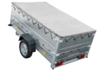 Remolque grande de 230x125 con lona gris plana, extensiones laterales y rueda de apoyo – KIPP Garden Trailer 230 - Imagen 2